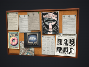 Office pinboard Model 3D