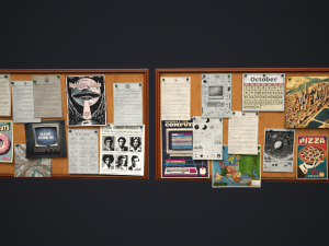 Office pinboard Model 3D