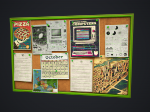 Office pinboard Model 3D