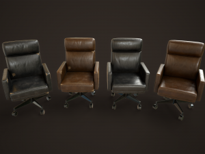 Leather Office Armchair 3D Model