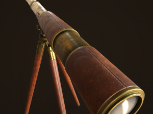 Vintage telescope Model 3D