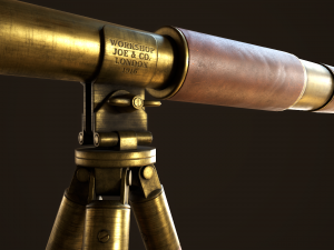 Vintage telescope Model 3D