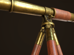 Vintage telescope Model 3D