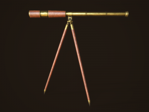 Vintage telescope Model 3D