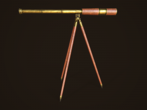 Vintage telescope Model 3D