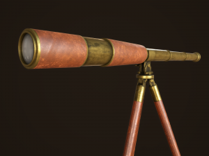 Vintage telescope Model 3D