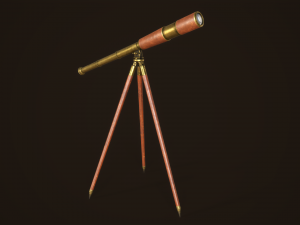 Vintage telescope Model 3D