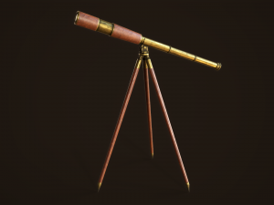 Vintage telescope Model 3D