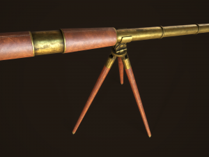 Vintage telescope Model 3D
