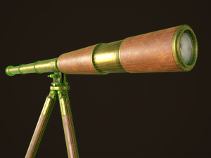 Vintage telescope Model 3D