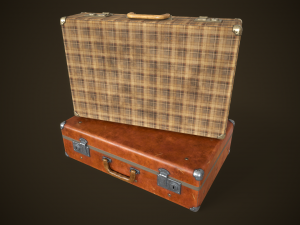 Vintage travel suitcase 3D Model