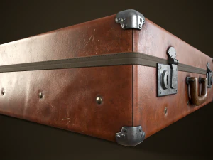Vintage travel suitcase 3D Model