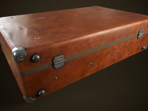 Vintage travel suitcase 3D Model