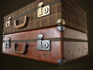 Vintage travel suitcase 3D Model