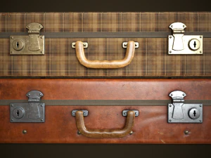 Vintage travel suitcase 3D Model