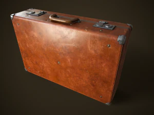 Vintage travel suitcase 3D Model