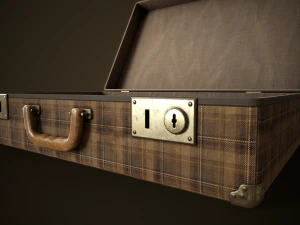 Vintage travel suitcase 3D Model