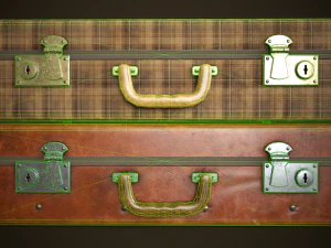 Vintage travel suitcase 3D Model
