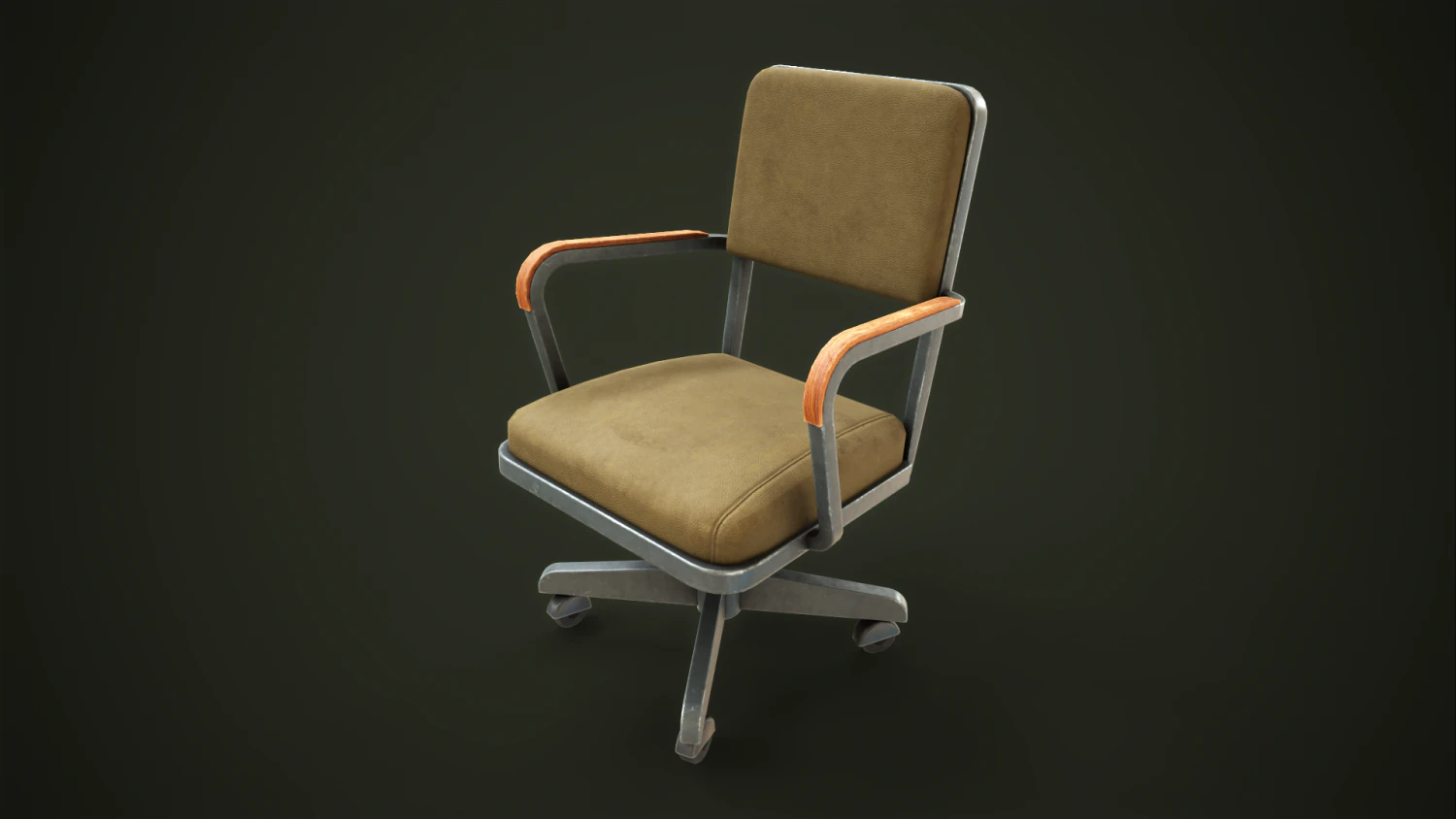 Vintage Officechair 3D Model .c4d .max .obj .3ds .fbx .stl .blend 