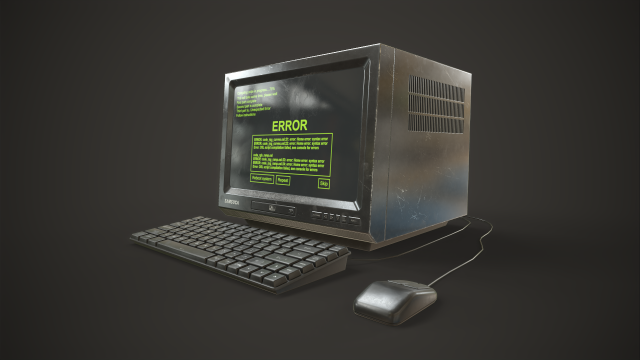Old portable computer Modelo 3D .c4d .max .obj .3ds .fbx .stl .blend 