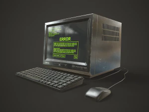 Vecchio computer portatile Modello 3D