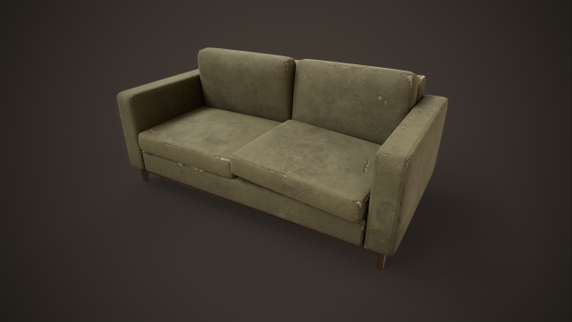 Shabby sofa Model 3D .c4d .max .obj .3ds .fbx .stl .blend 