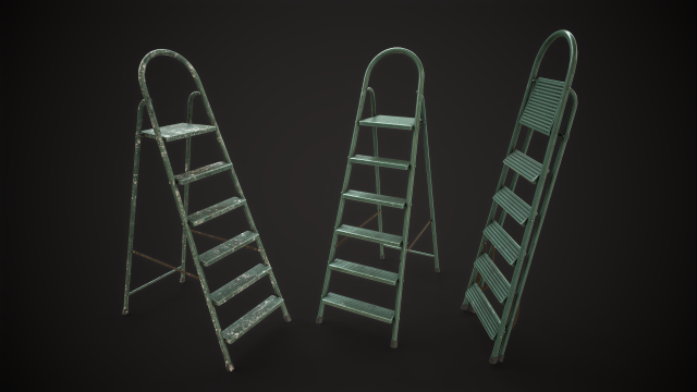 Stepladder ladder Modèle 3D .c4d .max .obj .3ds .fbx .stl .blend 