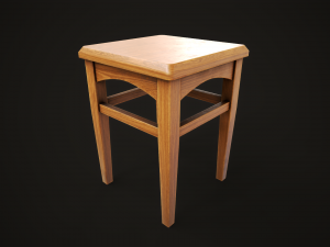 Dining table chair and stool model set Model 3D