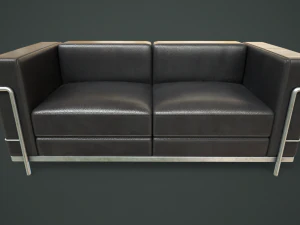 Leather sofa and armchair 3D Model