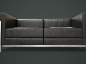Leather sofa and armchair 3D Model