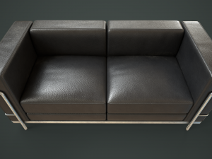 Leather sofa and armchair 3D Модель