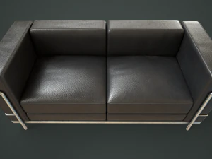 Leather sofa and armchair 3D Model