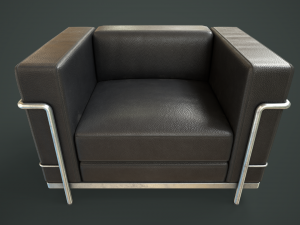 Leather sofa and armchair 3D Модель
