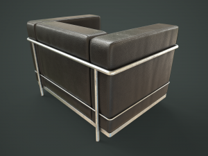 Leather sofa and armchair 3D Модель