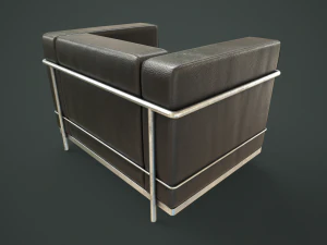 Leather sofa and armchair 3D Model