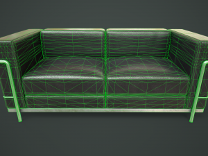 Leather sofa and armchair 3D Модель