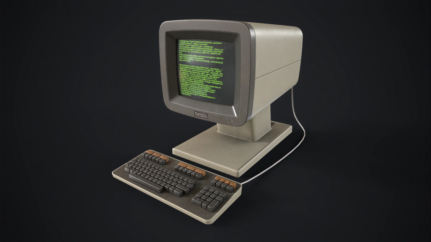 Retro computer 3D Model .c4d .max .obj .3ds .fbx .stl .blend 