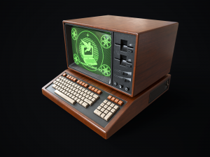 Retro wooden computer Model 3D