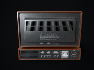 Retro wooden computer 3D Model