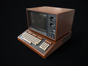 Retro wooden computer 3D Model