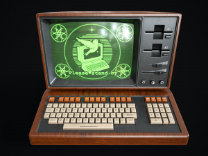 Retro wooden computer 3D Model