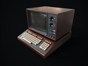 Retro wooden computer 3D Model