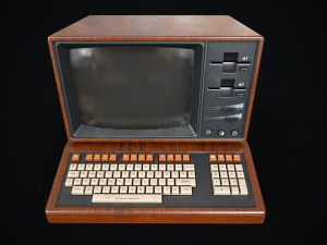 Retro wooden computer 3D Model