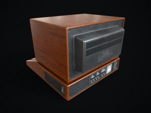 Retro wooden computer 3D Model