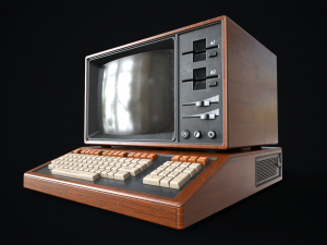 Retro wooden computer 3D Model