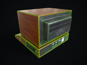 Retro wooden computer 3D Model