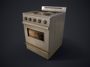 Old electric stove 3D Model