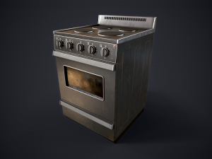 Old electric stove 3D Model