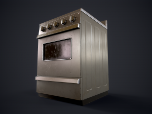 Old electric stove 3D Model