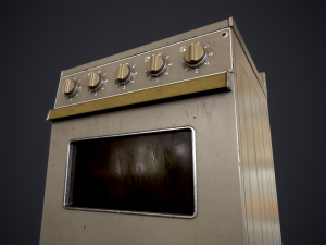 Old electric stove 3D Model